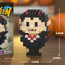 6pcs Halloween Party Gift Box Set Series, Building Block Toy Set, ABS Material. Carnival 6pcs Gift Box Discount Set Available For Selection, Includes: Pumpkin, Skull, Ghost, Witch, Grim Reaper, Vampire And Other Elements, Halloween Christmas And Other Major Holiday Discount Gifts. - Multicolor - View 7