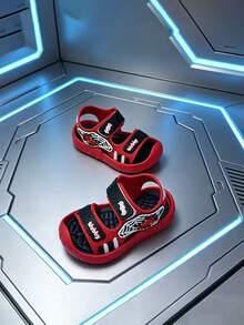 New Boys' Sports Sandals With Anti-Collision Toe, Hook And Loop Design, Spider Decoration, Suitable For School And Home Wear - Red - View 6
