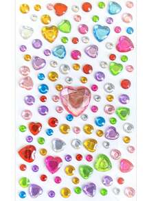 2/4 Sheets Love Square Flower Face Sticker, Stage Makeup Decal, Self-Adhesive Glue-Free Eye Makeup Rhinestone Decoration, Suitable For Holidays, Parties And Events, Nail Art Decoration, Concert Look, Create Clear Atmosphere Makeup Look - Multicolor - View 9