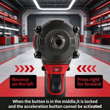 SuperPan Brushless Lithium-Ion Impact Wrench 380N.M High Torque 1/2" Square Drive, 0-2300RPM/0-3200IPM, Auto Repair Tire Change / Steel Structure Installation / Construction Site General Use (Bare Tool) - Red - View 2