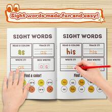 2 Pieces Sight Words & Sentence Practice Workbook Set, English Reading, Word Recognition, Tracing, Writing, Grammar & Vocabulary Activities, Reading Confidence Learning Material For Homeschool, Classroom & Back To School - English Reading Practice - View 2