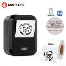 Marklife 標籤印表機 - 便攜式熱感標籤印表機，適用於產品、地址、小企業、貼紙，兼容 iOS 和 Android，包含 1 包 50*50mm（圓形）標籤（150 張/捲），節日禮物的最佳選擇 - 彩色 - 查看 14