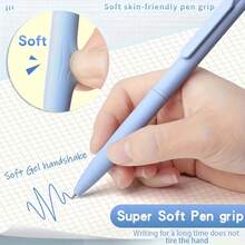 6pcs Morandi Color Retractable Gel Pens, Highly Attractive Colorful Journaling Pens, Student Note-Taking Office Writing Set, Suitable For Students' Cute Diary Pen Set, Can Be Used For Note-Taking, Planning, Handwriting Practice And School Office Supplies - A - View 3