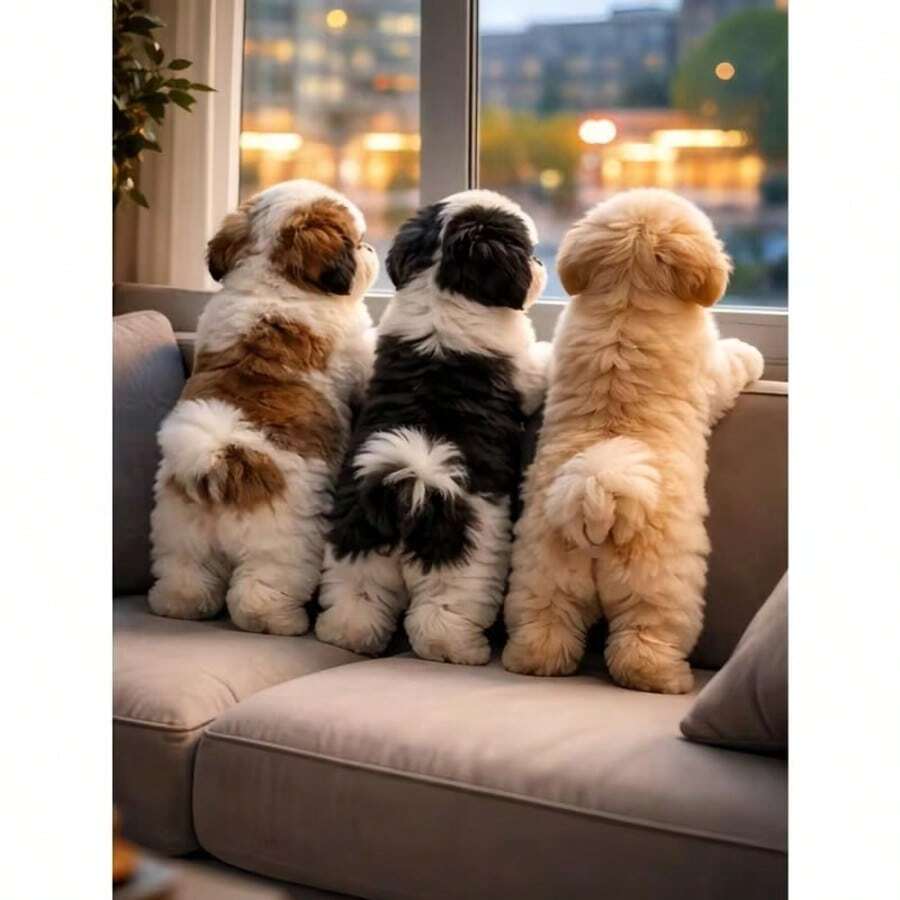 1PC DIY 5D Diamond Painting Kit Cute Puppy Pattern - Round Full Diamond Art Mosaic Craft, Home Wall Decor, Unframed - No Frame - View 1