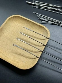 Long Metal Rod Flip Hook, Tongue-Style Design For Easy Folding Of Various Tubular Fabric Strips, Ribbons And Elastic Cords, Available In 17.5cm And 26.5cm Lengths, Suitable For Clothing Repair, Hand Knitting, Fabric DIY And Other Creative Projects - Belt Flip Tool - View 7