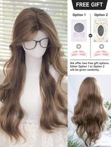 alicegarden 28 Inch Lace Front Wig, Natural Wavy Style, Stunning Brown, Middle Part Design, Suitable For Women's Daily, Party, Cosplay Use, Natural And Durable, Women's Wig Gift (Accessories Not Included), Halloween - Brown - View 7