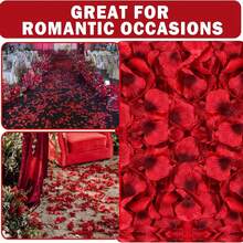 1000pcs Artificial Silk Rose Petals, Suitable For Valentine's Day, Romantic Night, Wedding, Proposal, Anniversary, Floral Decoration - Multicolor - View 10