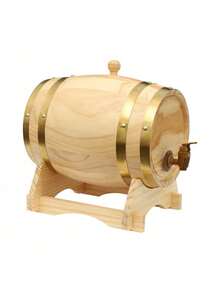 Weinfass mit Zapfhahn,5L Ellipse Bierfass mit Ständer,Whiskyfass für Wein und Spirituosen,Fass Barrel Weinfass für Bars,Vorratskammern,Esszimmer,Küchen und Partys,Log Color - Übersicht 4