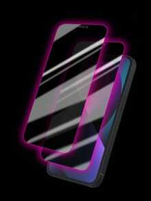 Navigator 2pcs Purple Glow-In-The-Dark Edge Anti-Peeping Screen Protector, Anti-Peeping Protection, Glowing Edge, Easy To Find At Night, 9H Hardness, Anti-Shatter, Hydrophobic Coating, Full Coverage, Compatible With IPhone Ultra/18 Pro Max/18 Pro/18/17e/17 Pro Max/17 Pro/17 Air/17/16 Pro Max/16 Pro/16 Plus/16/15 Pro Max/15/14/13/12 And Other Models. - Purple - View 4