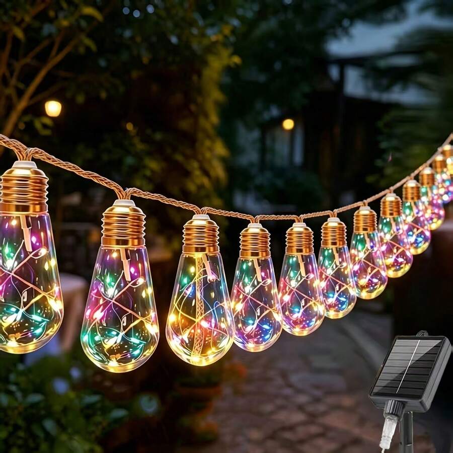 Solar Powered Outdoor String Lights, With 10/16/20 Shatterproof Bulbs ...