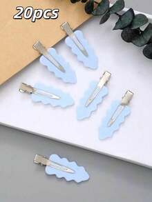 Leaf-Shaped Basic Practical Haircut Makeup Seamless Bangs Clip, Hair Clip, Alligator Clip, Broken Hair Clip, Hair Accessory - Blue - View 14