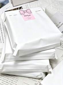 Packaging Bags, Self-Sealing Courier Bags, Shipping Envelopes, Multi-Size Waterproof Mailing Envelopes - Thickened Plastic Packaging Bags, Leakproof & Tear-Resistant, Multi-Purpose Easy Packaging Bags, Suitable For Office, Clothing Packaging Backside - Pure White - View 5