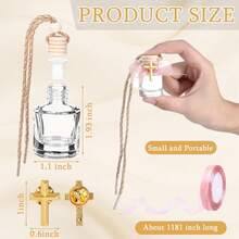 12pcs Cross Wish Bottle Glass Gift, Suitable For Baptism, Communion, Catholic Wedding 8ml Small Catholic Christian Holy Water Container, Baptism Ceremony Guest Gift, With Cross Pin And Ribbon Decorated Bottle Stopper - Multicolor - View 5