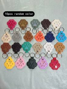 10pcs Pet Hair Memorial Keychain - Cute Paw Print Design With Storage Space For Dog/Cat Hair, Pet Owner Keepsake, Unique Gift Idea - Random Color 10pcs - View 7
