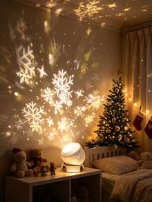 Manual Rotating Christmas Snowflake Projection Light,Dynamic Snowflake Projector Light With Adjustable Base, USB LED Snow Projection Night Light, Ambient Lamp For Bedroom, Entryway, Christmas Party Indoor Decor,Create A Snowy Atmosphere - Snowflake Projection - View 10