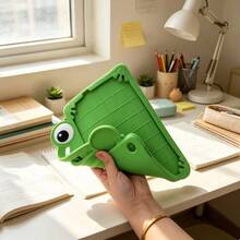 Thick Full Coverage Shockproof Anti-Drop Silicone Tablet Protective Case | Cute Frog Highly Attractive Protective Case, Suitable For Student Classroom Learning, Home Movie Entertainment And Outdoor Carrying Anti-Collision, Compatible With All Series, Compatible With Samsung, Compatible With Redmi And Various 11-Inch Tablets - Green - View 9