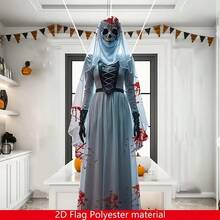 2D Flat Halloween Scary Bride Hanging Decoration, Perfect For Halloween Party Decor, Haunted House Decoration - Multicolor - View 2