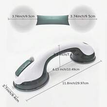Shower Grab Bar, Assist Handle With Non-Slip Support, Suitable For Bathroom And Shower Use - Vacuum Suction Cup Grab Bar And Accessories - White - View 7