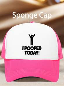1 PC Men's "I POOPED TODAY!" Printed Hat, Adjustable, UV-Protective, Ideal For Hiking, Mountain Climbing, And Travel - Multicolor - View 8