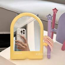 1PC Little Monster Magic Wand Makeup Mirror With Hair Tie Storage, Vanity Mirror For Bedroom, Student Dorm, Desktop - Multicolor - View 2