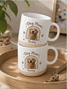 1pc Customized Mug, Personalized Coffee Cup, Customized Anniversary Mug, Valentine's Day Gift, Anniversary Gift, Graduation Gift, Mother's Day Gift, Suitable For Anniversary, Valentine's Day, Mother's Day, Birthday, Father's Day, Graduation, Wedding - White - View 4