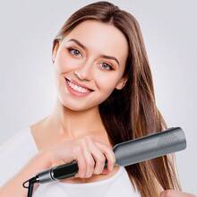 1pc Women's Home Use Straightener With Multiple Temperature Settings, Ceramic Negative Ion Hair Care, Straight & Curl Dual-Use Flat Iron - EU C Type Plug(220-240V) - View 7