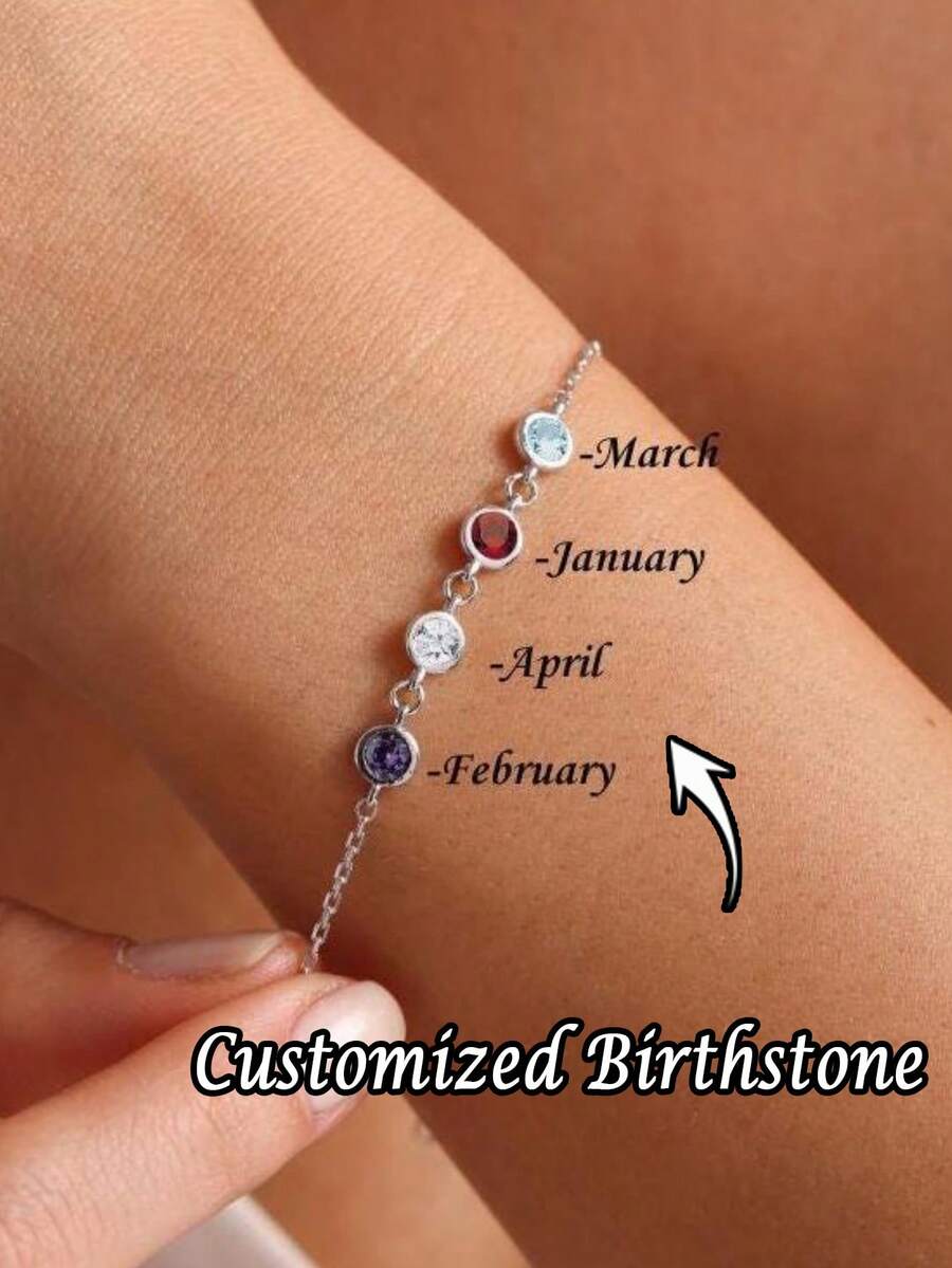 1pc Family Birth Month Bracelet, Bracelet For Mom, Customized Family Birth Jewelry, Christmas Gift For Mom, Customized Bracelet, Jewelry For Women, Customized Gift, Back To School Gift