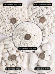 1pc 100/300/500/800g White Pebble Stone For Potted Plants, Succulents, Greenery, Garden, Balcony, Paving, Christmas Tree, Snow-Like Decorative Stone - Multicolor - View 3