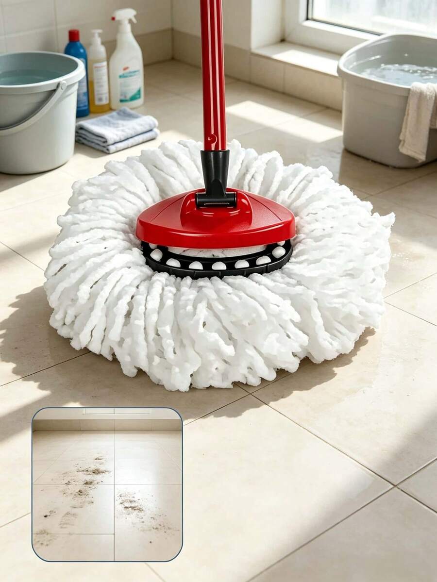 1pc Replacement Mop Head, Compatible With O-Cedar/Easywring Spin Mop, Washable Microfiber Mop Cloth, Suitable For Wet And Dry Cleaning And Dusting, Cleaning Tool - Multicolor - View 1