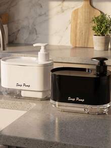Dispenser Sabun/Sabun Cuci Piring 2-in-1 dengan Botol Pompa dan Tempat Spons, Dispenser Sabun Cuci Piring Multifungsi, Rak Penyimpanan Meja Kamar Mandi, Cocok untuk Dapur, Kamar Mandi, Aksesori Dekorasi Kamar Mandi, Dekorasi Kamar Mandi Rumah, Perlengkapan Perjalanan - MultiWarna - View 7
