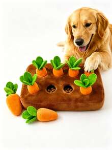 Carrot Pattern Dog Snuffle Mat, Interactive Foraging Puzzle Pet Toy, Soft Plush Washable Slow Feeding Training Mat, Stress Relief Sniffing Mat For Small And Medium Cats And Dogs - Multicolor - View 13