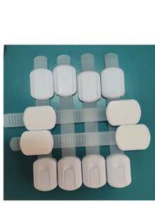 6pcs Plastic Children Safety Cabinet Locks, Adjustable Multi-Function Drawer Safety Locks Door Locks Design, Prevent Children From Being Trapped - White - View 10