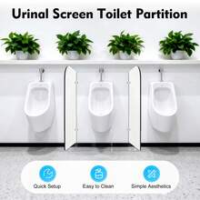 Round‑Edge Public Restroom Urinal Partition, Fade‑Resistant Smooth Wipe‑Clean Surface For Hotel Mall School Hospital - A - View 9