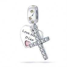 Vectoflux 1pc S925 Sterling Silver Cross Series Pendant Suitable For Original Bracelet Necklace Keychain DIY Pendant Making Women's Gift, Suitable For Birthday Party Holiday Gift - Multicolor - View 16
