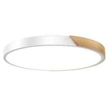 LED-Deckenleuchte aus Holz, runde, moderne, flache Holzlampe für Wohnzimmer, Schlafzimmer, Badezimmer, Küche, Flur, Kinderzimmer, Büro, 6000 K – 6500 K (Weiß/Grau, 96 W, dimmbar) - Dimmbar - Übersicht 11
