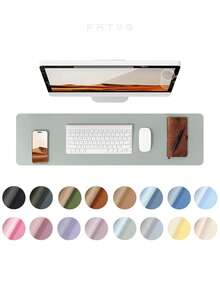 1pc PU Leather Mouse Pad Laptop Pad Desk Mat, Waterproof Easy To Clean Keyboard Pad Desktop Mat Mouse Pad - View 131