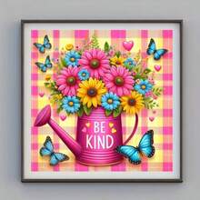 1PC DIY 5D Diamond Painting Kit - Water Jug And Floral Pattern, Round Full Diamond Art Mosaic Craft, Home Wall Decor, Unframed - No Frame - View 3