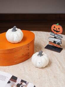 1pc Halloween Pumpkin Ceramic Tea Pet, Ghost Little Pumpkin Desktop Decoration Ornament, Exquisite, Suitable For Home Decor, Tea Table, Dining Table, Living Room, Entrance Hall Decoration, Gift, Holiday Decoration - Multicolor - View 12