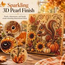 Autumn Harvest-Themed Pearl And Diamond Art Kit – Pearl And Diamond Dot Decor – Suitable For Adults And Beginners – Indoor Wall Art For Home Decoration - A - View 7