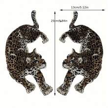 1 Pair Embroidered Water-Soluble Leopard Fabric Patch Applique Without Backing, Suitable For Clothing, Dresses, Jeans, Bags, DIY Materials, Leopard Print Style, Cheongsam Accessory Patch, DIY Garment Applique, Sewing Accessories - Multiple Styles - View 5
