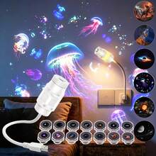 Car Roof Starry Sky Projection Light, 13 Slides USB Gooseneck Night Light, RGB Ambient Light + Focus Ring For Car Interior, 360° Bendable, Plug And Play, Suitable For Car, Home, Camping, Bedroom, Home Decor, Sleep Aid - Multi-color light - View 3