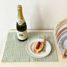 1/6pcs Placemats Ins Style Napkins, Multi-Color Candy Striped Plaid Tablecloth, Photography Backdrop - Multicolor - View 5