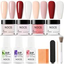 NOCIS Dip Powder Nail Kit - Set Pemula 4 Warna dengan Nude, Pink, Glitter & Putih, Plus Base Coat, Top Coat & Cairan Aktivator, Buffer Kuku, Kuas & Kikir - Sistem Celup Akrilik untuk Manikur DIY, Tanpa Aroma, Tidak Perlu Daya. - MultiWarna - View 11