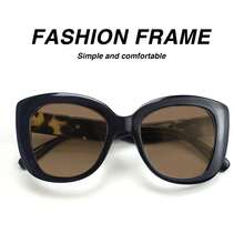 1pc Large Frame Cat Eye Tea Lens Reading Glasses, Featuring Leopard Print Design, High-Quality Tea Lens For Fashionable And Comfortable Wear, Suitable For Men And Women Daily Reading - Black - View 7