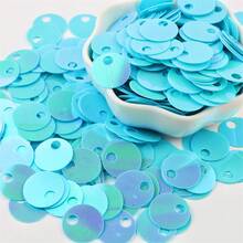 210pcs 15mm Large Hole Flat Round Metallic Glitter Pvc Silver Base AB Color Sequins Large Hole Loose Shiny Sequin Paillettes Spangles Applique Bulk For Sewing Making Crafts Embroidery Clothes Dresses Garment Diy - 20 Grams - View 29