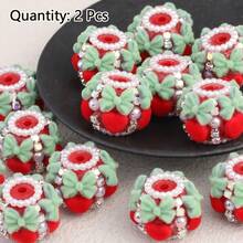 2/4 buah Manik-manik Akrilik Bunga Hati Berbulu untuk Natal, Cocok untuk Aksesori Dekorasi Natal - Manik-manik Natal - View 5