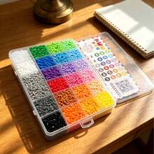 12000pcs/Bag 2.6mm Mini Perler Beads Pixel Art Iron Beads, Colorful Pearl Fuse Beads Puzzle, Handmade DIY 3D Puzzle Toy - Multicolor - View 1