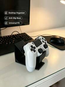 2‑In‑1 Game Controller & Headphone Desktop Storage Rack, Universal Gamepad Holder, Desktop Game Accessories Organizer - Multicolor - View 3