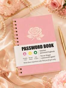 1set Spiral Password Organizer Notebook With Website, Username, Password/Hint, Email/Phone & Notes Sections, Office Desk Accessories Office Supplies, Halloween Gifts For Home & Work - A6 - View 9