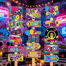 50s 70s 80s 90s Party Signs Decoration, 50s 70s 80s 90s Party Signs, Fun 50s 70s 80s 90s Photo Booth Props, Back To 80s Theme Party Signs, Colorful 50s 70s 80s 90s Party Decorations, Outdoor Wall Decor - View 8